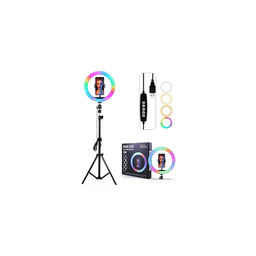 Selfie Ring Light 360° + tripode 2 Mètres RGB
