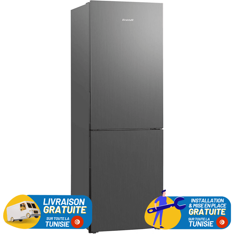 Brandt Combiné No Frost 380 Litres BFC8610NX Inox