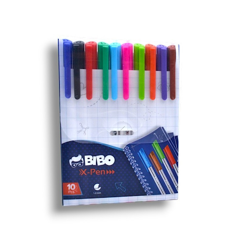 STYLO A BILLE BIBO X-PEN 1.0 M 10 COULEURS