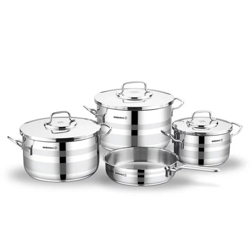 Batterie de Cuisine KORKMAZ 7 Pièces Inox A2054