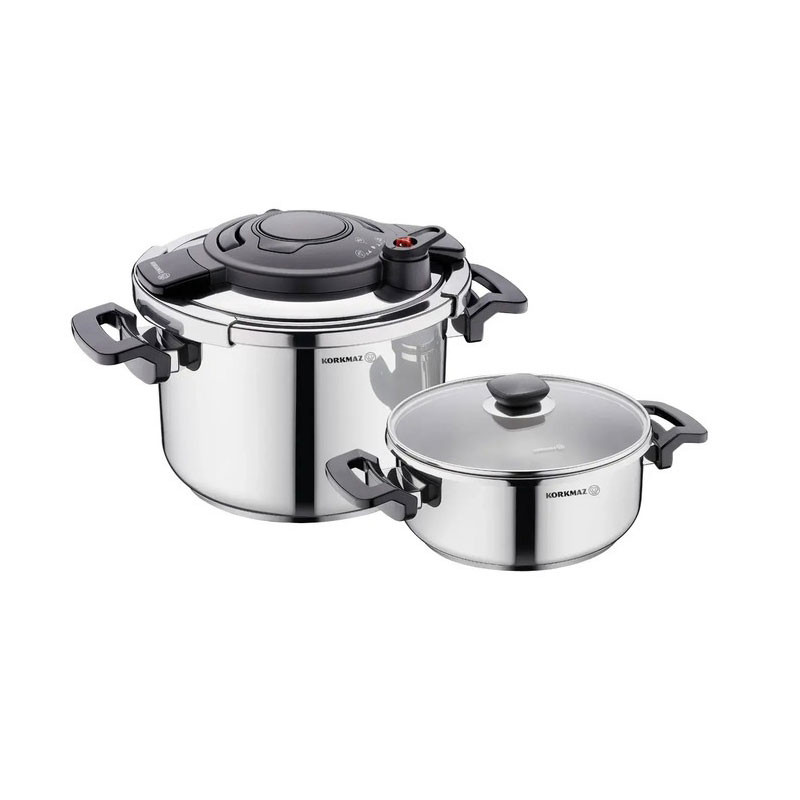 Cocotte KORKMAZ Alessa 7 Litres + Faitout 4L Inox