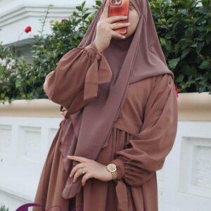 Jilbab femme sans manches haut deux pièces « Yara » Caramel longue femme robe moderne