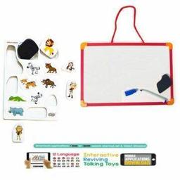 Tableau Magnetique 28*19.5 Cm + 13 Animaux Safari Multilingue