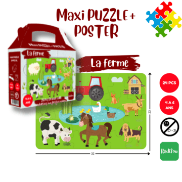 Puzzle + Poster La Ferme (24 pièces 3 à 5 ans