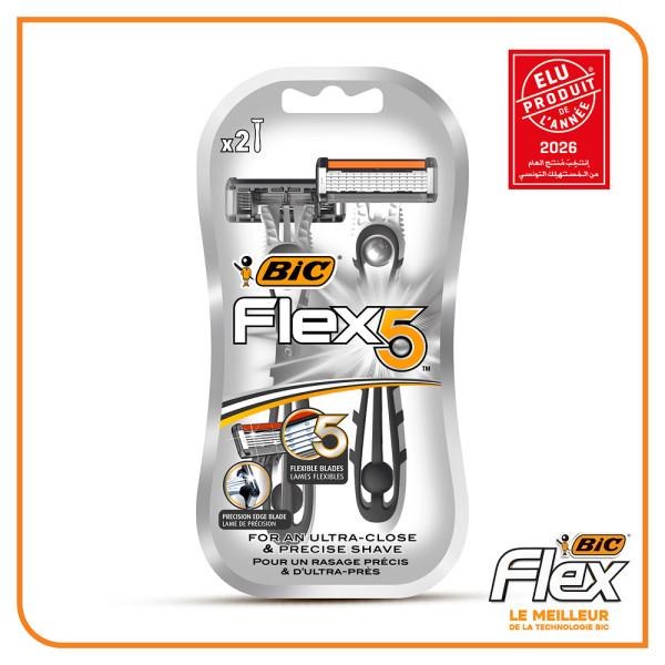 BIC Flex 5 Rasoirs 5 lames pour Homme Blister de 2