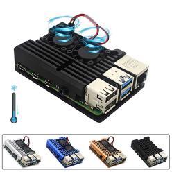 aluminium Boitier avec double ventilateur pour Raspberry PI4