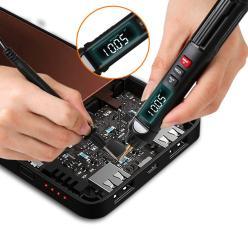 Multimètre numérique Pro True RMS + stylo de test de tension + compteur de séquences de phase 3en1