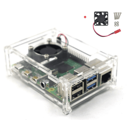 Raspberry Boitier Pi 4 Transparent + Ventilateur