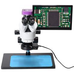Microscope stéréo trinoculaire 7X-45X 51MP HDMI