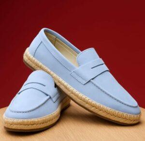 MOCASSIN FEMME HALFA -HLF DAIM CIEL