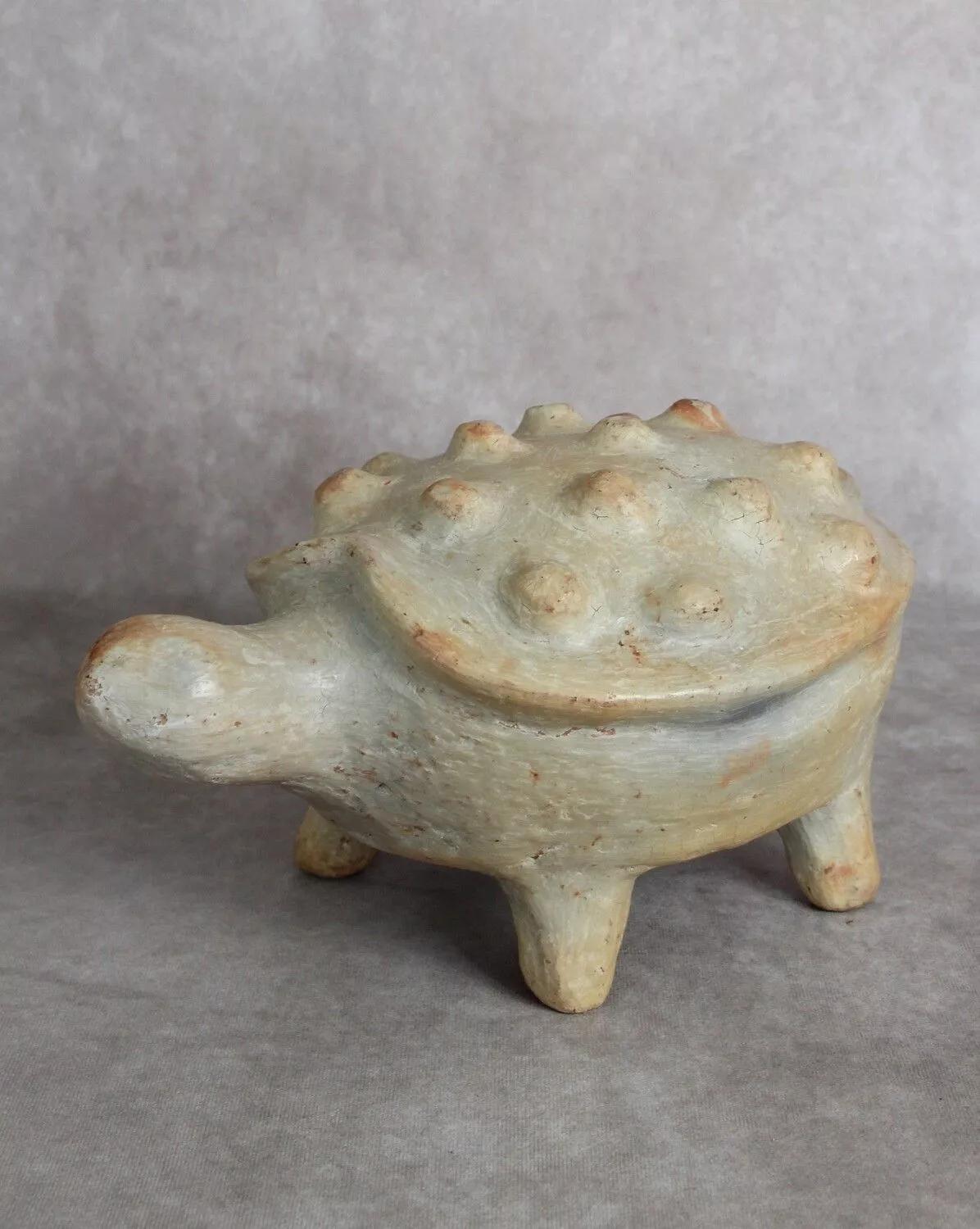 Anaspika Tortue poterie de Sejnane fait main TORTUSAGE Sculpture terre cuite