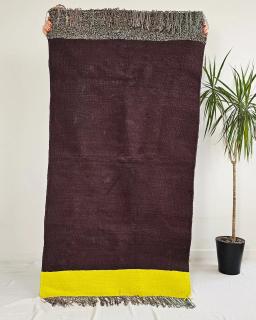 Anaspika Tapis kilim coloré artisanal MARJO Coton recyclé marron &