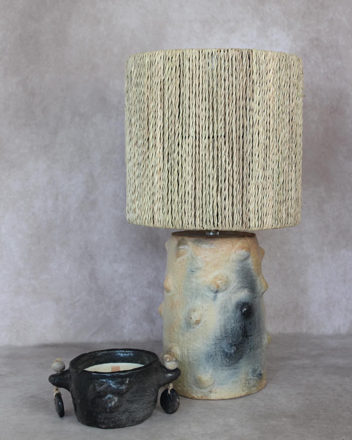 Anaspika Lampe de chevet terracotta artisanale YOLA Poterie de Sejnane