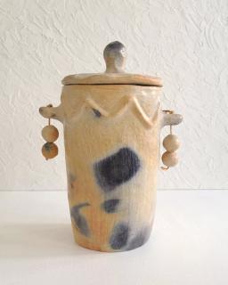 Anaspika Pot céramique artisanal berbère AZIZA Couvercle sculpté & Sejnane