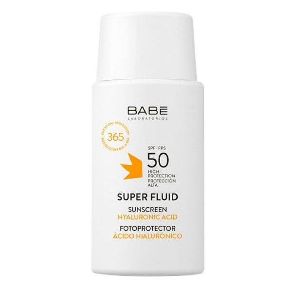 BABE FACIAL SUNSCREEN SUPER FLUIDE À L’ACIDE HYALURONIQUE SPF 50 +