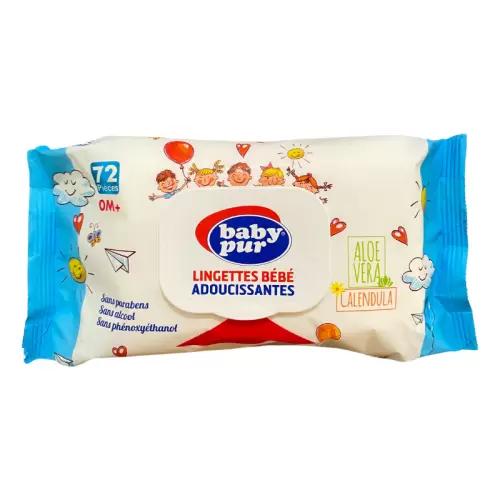 BABY PUR PUR BABY PUR LINGETTES BEBE ADOUCISSANTES 0M+ 72 PIECES