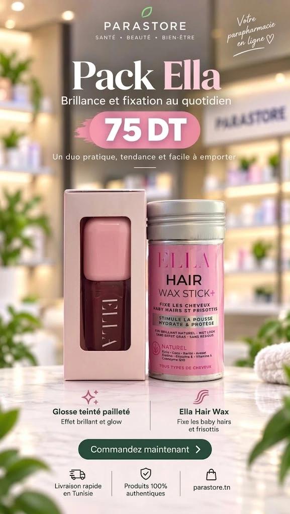ELLA Pack Gloss Teinté Pailleté & Stick Cire Cheveux