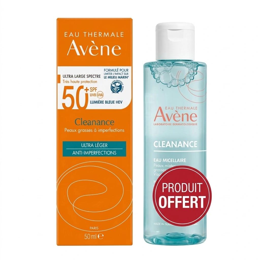 AVENE duo ecran cleanance spf50+ eau micellaire 100ml