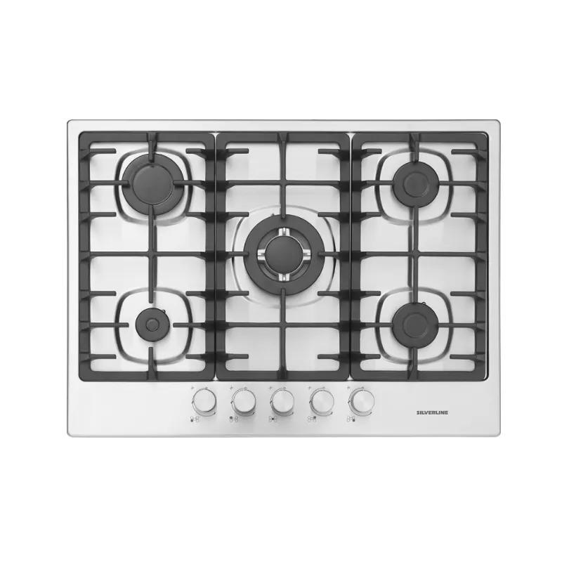 Silverline Plaque 5 Feux 70 cm AS5382X01.FFD Inox