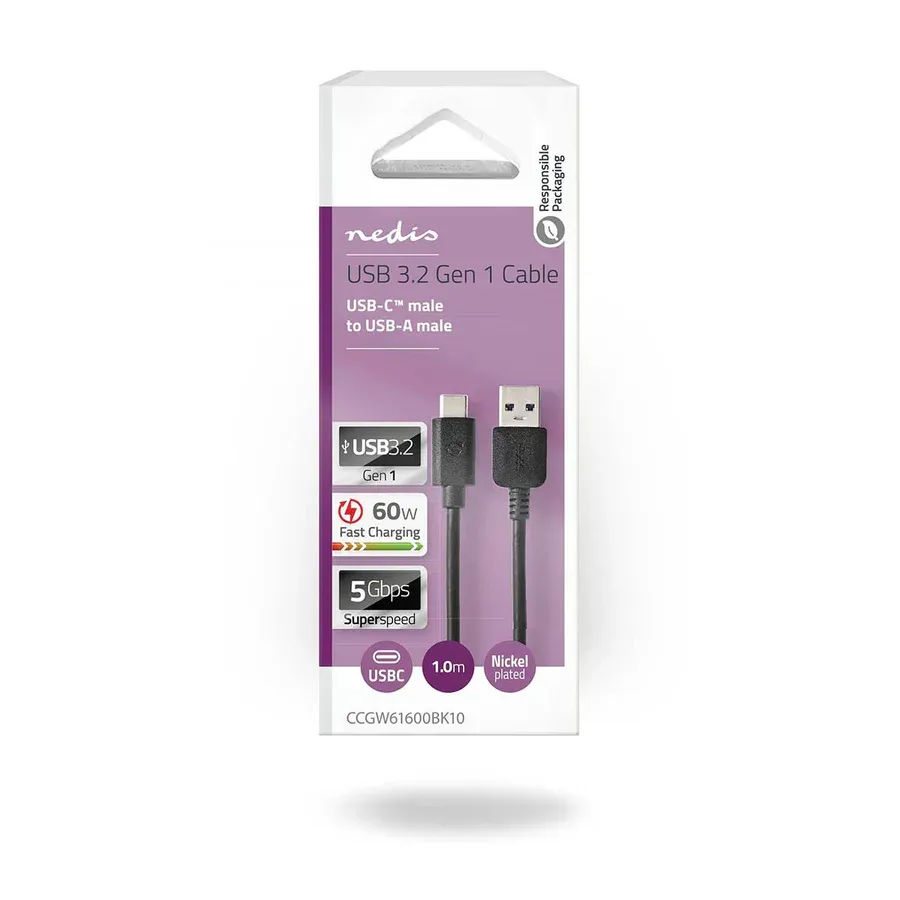 USB 3.2 gen 1 type-a vers USB type-c 1m