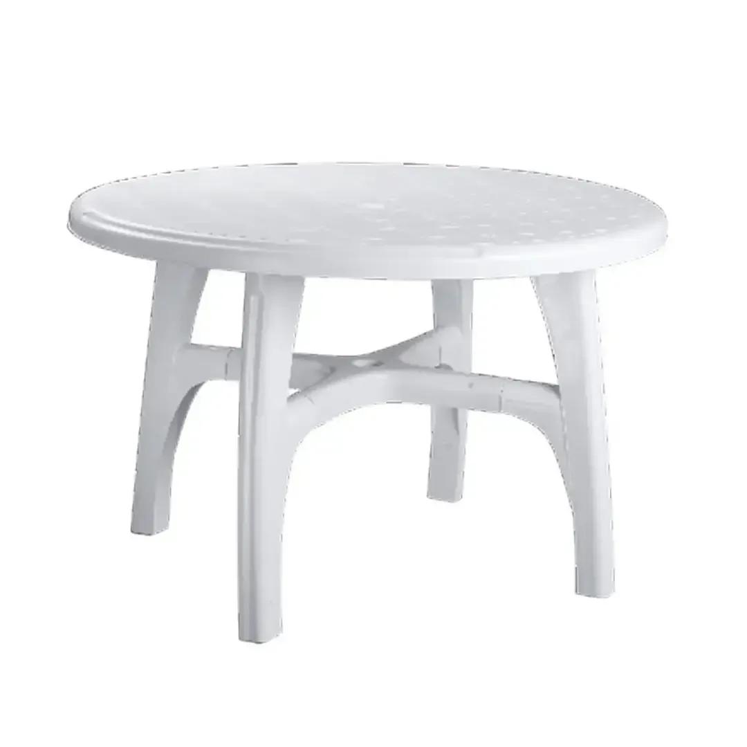 Table de jardin blanche Ø90cm Monaco