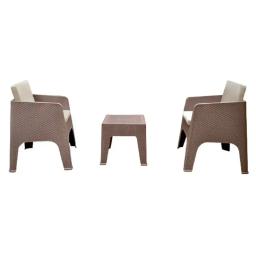 Salon de jardin de coin Gammarth 2 places taupe
