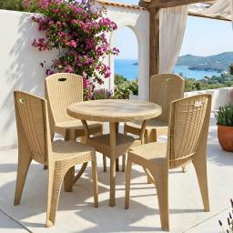 Table de jardin ELY ronde 4 chaises
