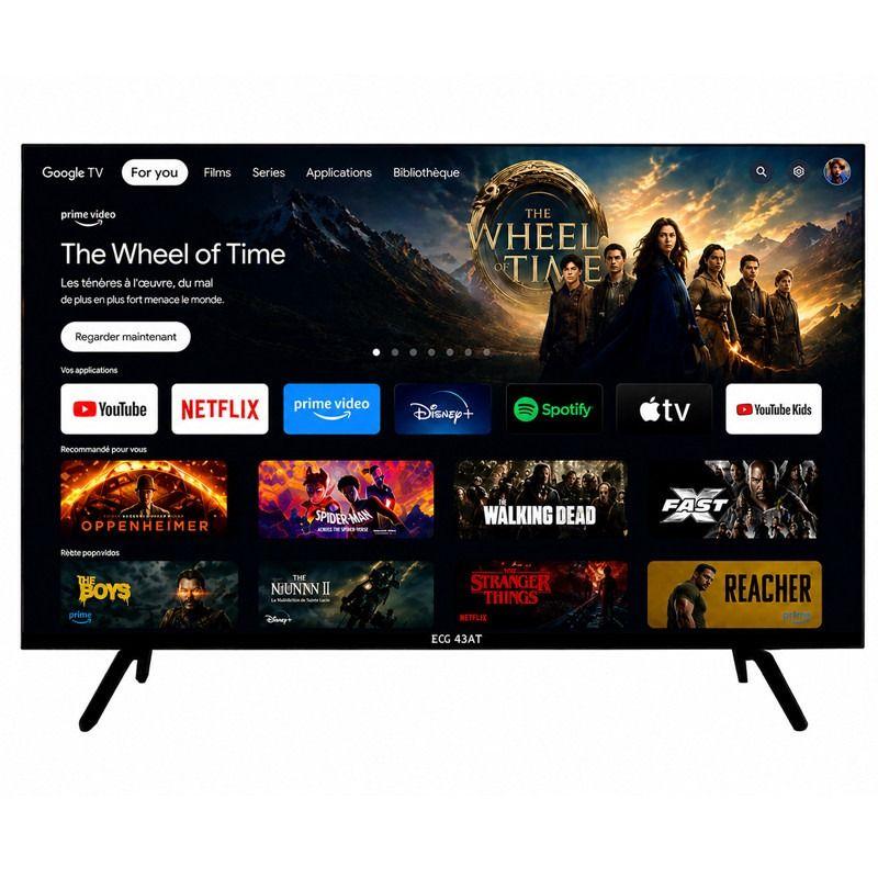 Google Téléviseur ECOSAT 55" TV Qled 4K UHD