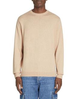 Sweat col rond 100% coton beige