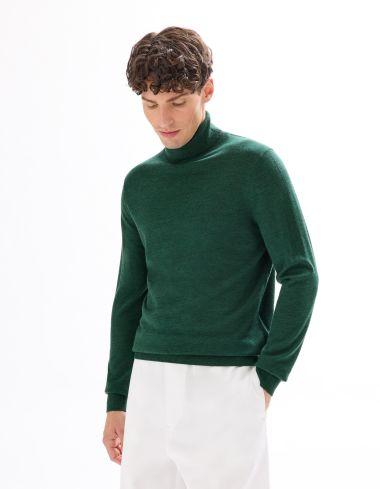 col roulé slim 100% laine mérinos foncé