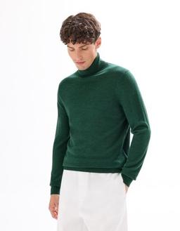 col roulé slim 100% laine mérinos foncé