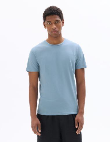 slim col rond en coton stretch délavé
