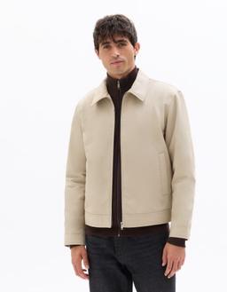 col chemise beige