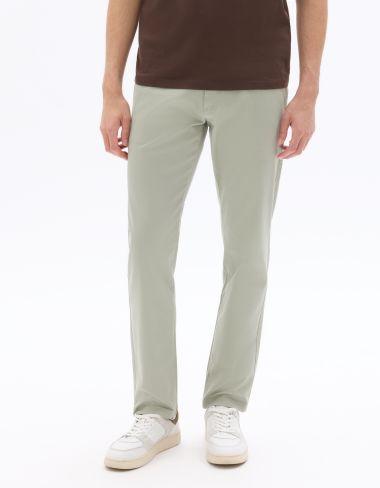 chino slim en coton stretch longueur standard kaki clair