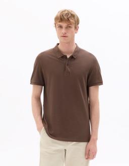 piqué regular 100% coton marron glcé