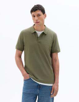 piqué regular 100% coton olive