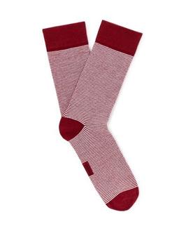 Chaussettes hautes coton bordeaux