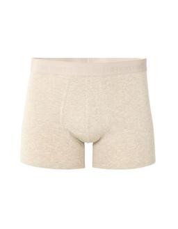 Boxer en coton stretch uni beige chiné