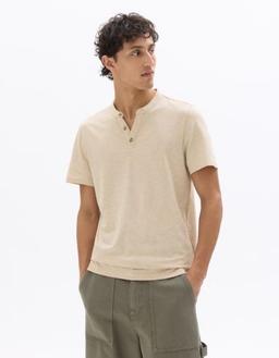 regular col tunisien coton mélangé beige