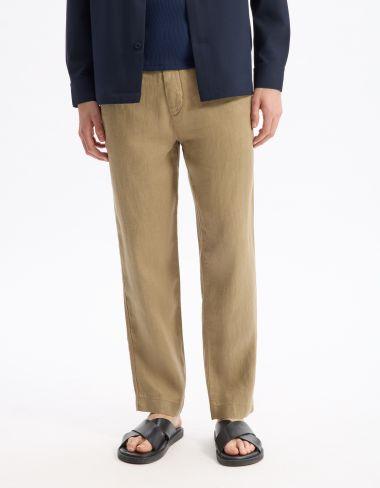 straight 100% lin taupe