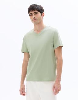 regular col V 100% coton clair