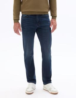 Jean C.15 straight coton stretch 3 longueurs foncé