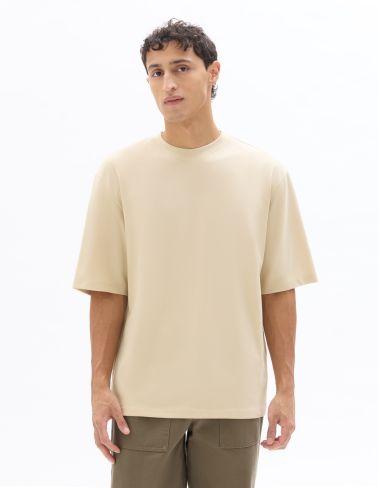 oversize col rond beige clair
