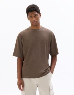oversize col rond marron taupe