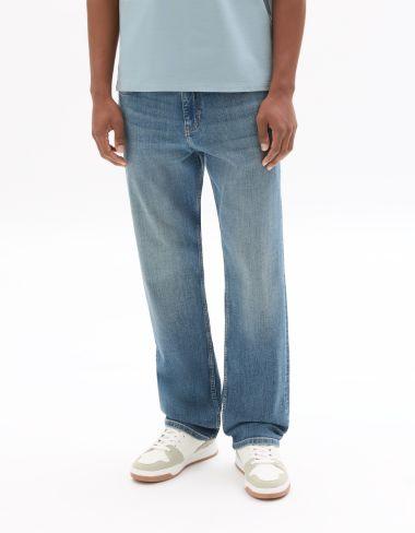Jean straight coton stretch délavé