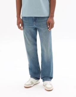 Jean straight coton stretch délavé