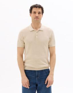 slim en maille texturée 100% coton beige