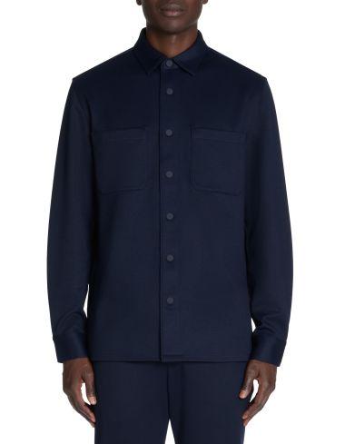 overshirt texturée 100% coton marine