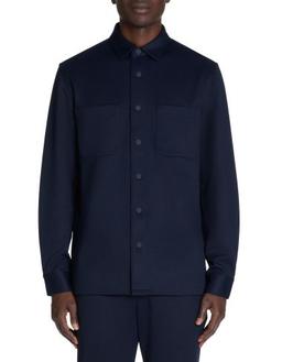 overshirt texturée 100% coton marine