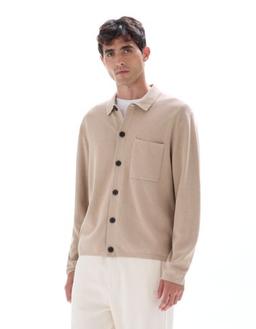 Surchemise en maille unie beige